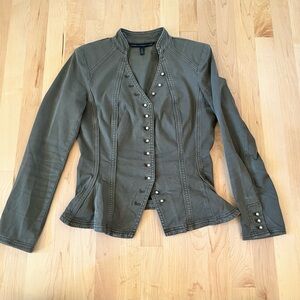 White House Black Market Khaki Utility Jacket